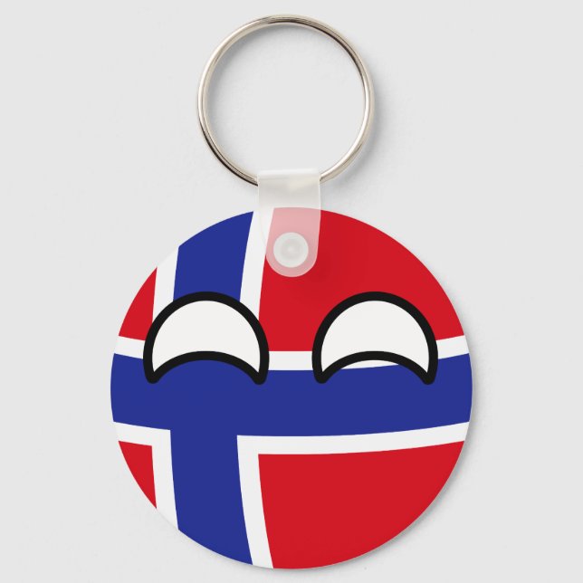 Funny Trending Geeky Norway Countryball Key Ring (Front)