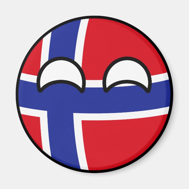 Funny Trending Geeky Norway Countryball Magnet (Front)