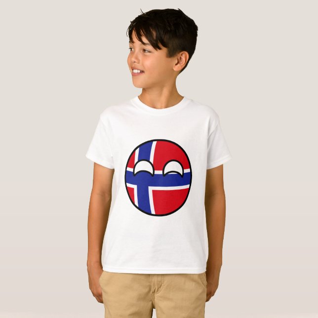Funny Trending Geeky Norway Countryball T-Shirt (Front Full)
