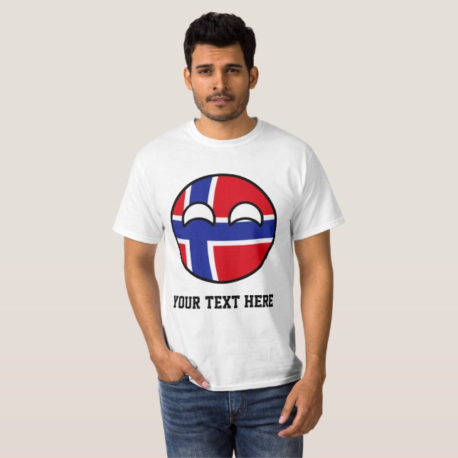 Funny Trending Geeky Norway Countryball T-Shirt (Front Full)