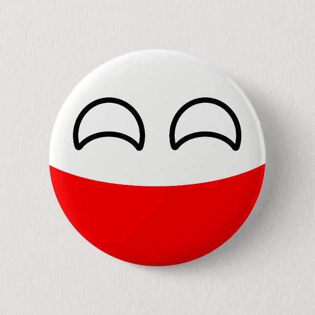 Funny Trending Geeky Poland Countryball 6 Cm Round Badge (Front)
