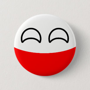 Funny Trending Geeky Poland Countryball 6 Cm Round Badge