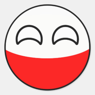 Funny Trending Geeky Poland Countryball Classic Round Sticker