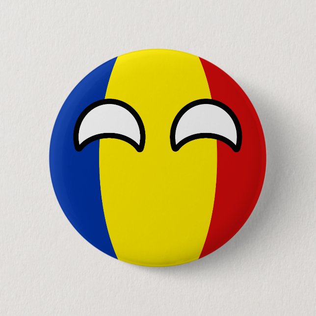 Funny Trending Geeky Romania Countryball 6 Cm Round Badge (Front)