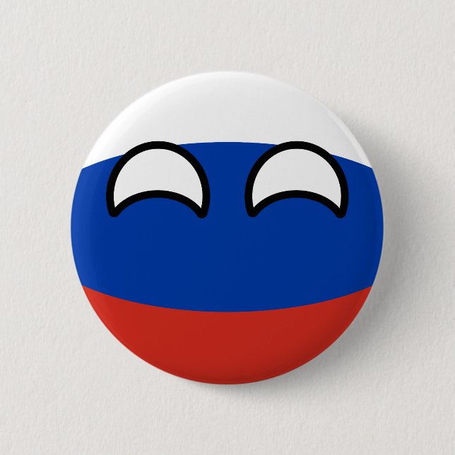 Funny Trending Geeky Russia Countryball 6 Cm Round Badge (Front)