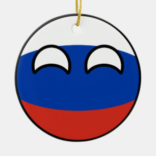 Funny Trending Geeky Russia Countryball Ceramic Tree Decoration