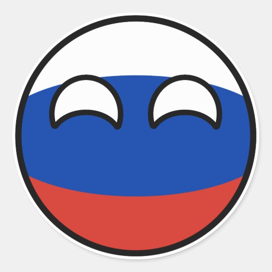 Funny Trending Geeky Russia Countryball Classic Round Sticker | Zazzle ...