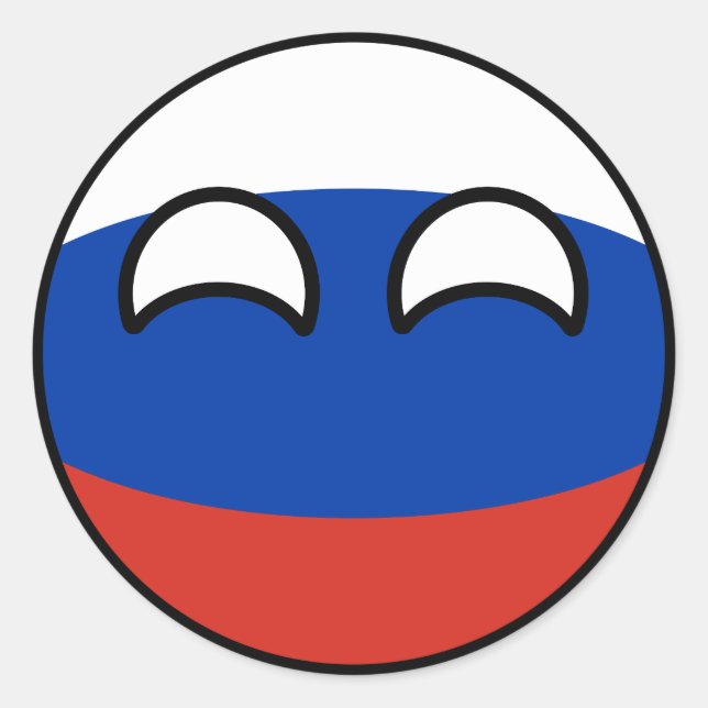 Funny Trending Geeky Russia Countryball Classic Round Sticker (Front)