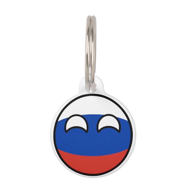 Funny Trending Geeky Russia Countryball Pet Tag (Front)