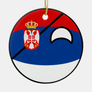 Funny Trending Geeky Serbia Countryball Ceramic Tree Decoration