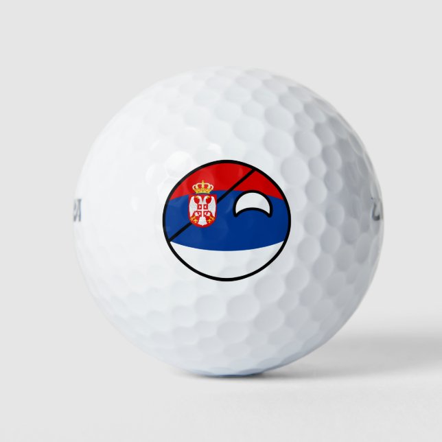 Funny Trending Geeky Serbia Countryball Golf Balls (Front)