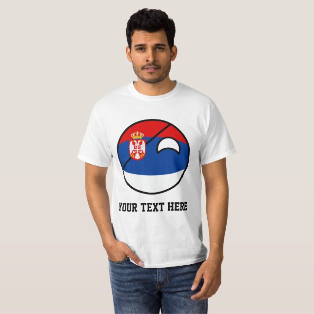 Funny Trending Geeky Serbia Countryball T-Shirt (Front Full)