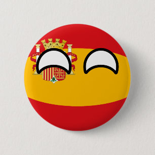 Funny Trending Geeky Spain Countryball 6 Cm Round Badge