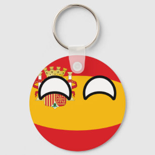 Funny Trending Geeky Spain Countryball Key Ring