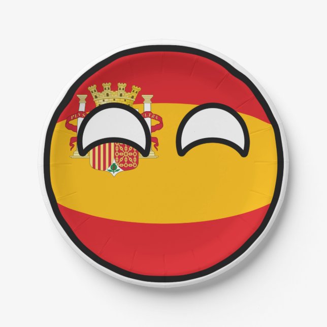 Funny Trending Geeky Spain Countryball Paper Plate (Front)