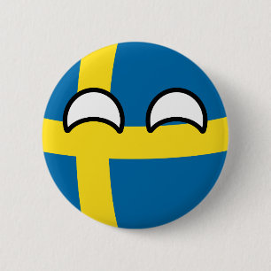 Funny Trending Geeky Sweden Countryball 6 Cm Round Badge