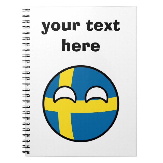 Funny Trending Geeky Sweden Countryball Notebook (Front)