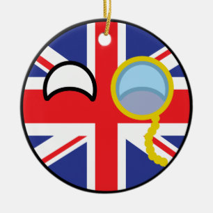 Funny Trending Geeky United Kingdom Countryball Ceramic Tree Decoration