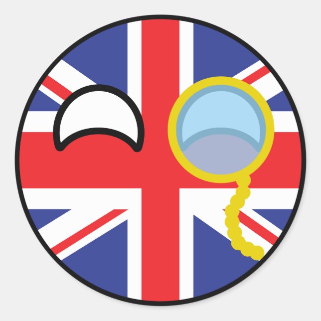 Funny Trending Geeky United Kingdom Countryball Classic Round Sticker (Front)