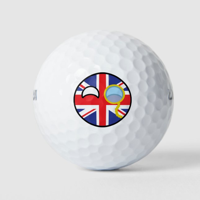 Funny Trending Geeky United Kingdom Countryball Golf Balls (Front)