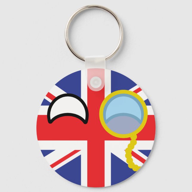 Funny Trending Geeky United Kingdom Countryball Key Ring (Front)