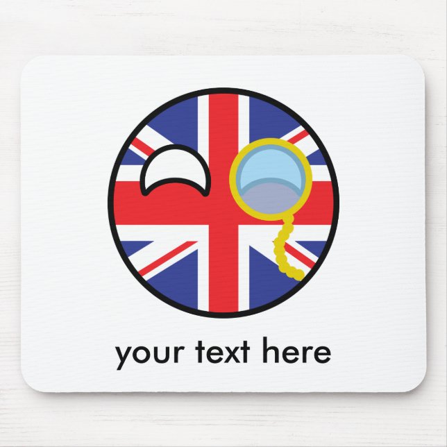 Funny Trending Geeky United Kingdom Countryball Mouse Mat (Front)
