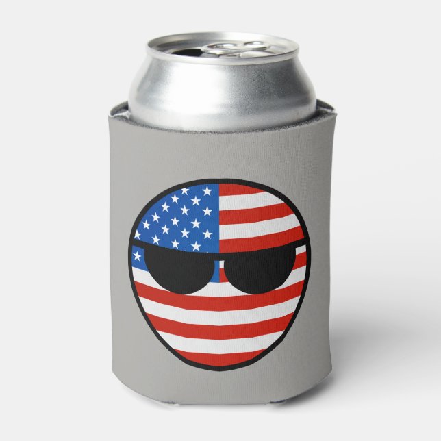 Funny Trending Geeky USA Countryball Can Cooler (Can Front)