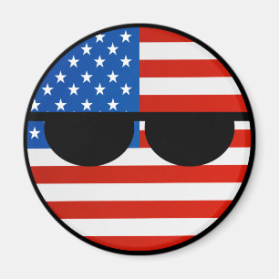 Funny Trending Geeky USA Countryball Magnet
