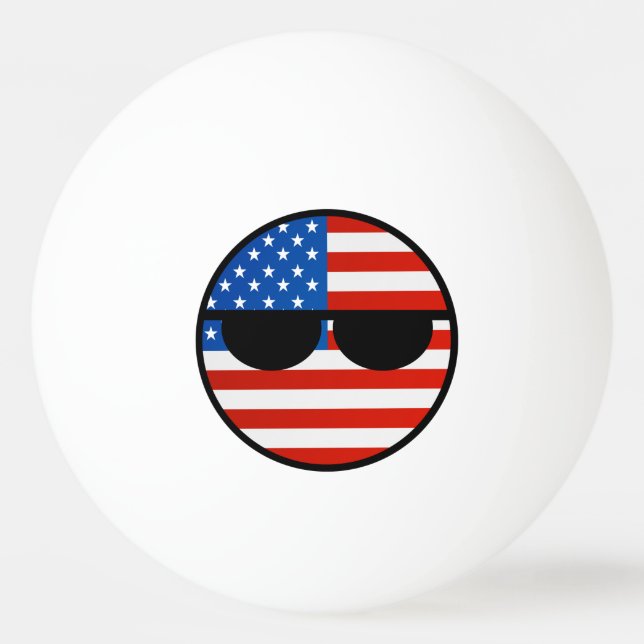 Funny Trending Geeky USA Countryball Ping Pong Ball (Front)