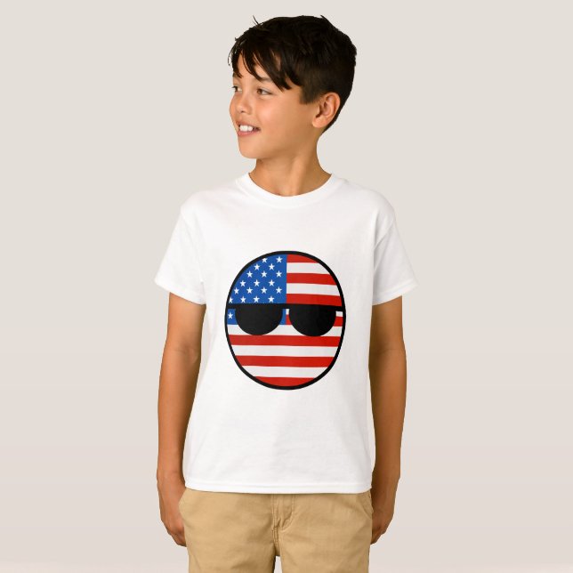 Funny Trending Geeky USA Countryball T-Shirt (Front Full)