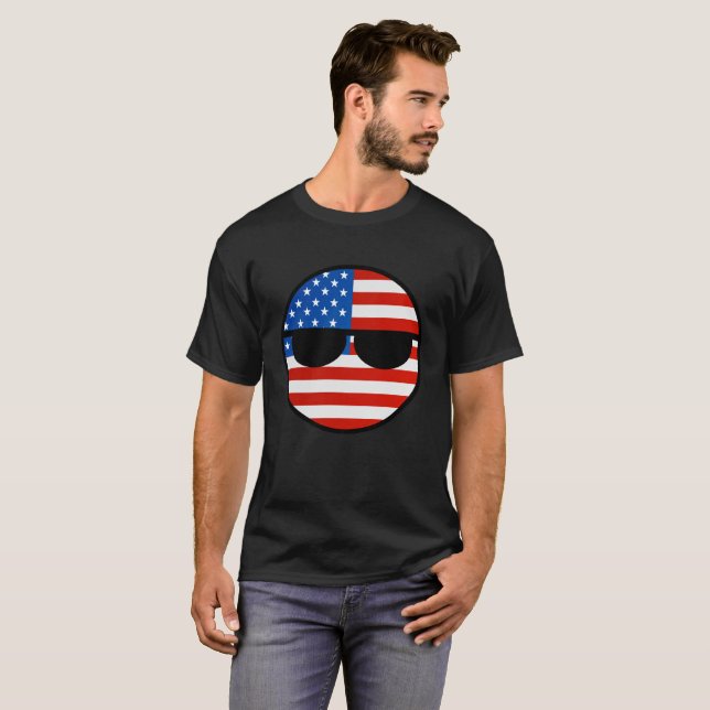 Funny Trending Geeky USA Countryball T-Shirt (Front Full)
