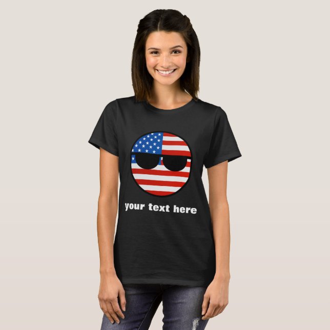 Funny Trending Geeky USA Countryball T-Shirt (Front Full)