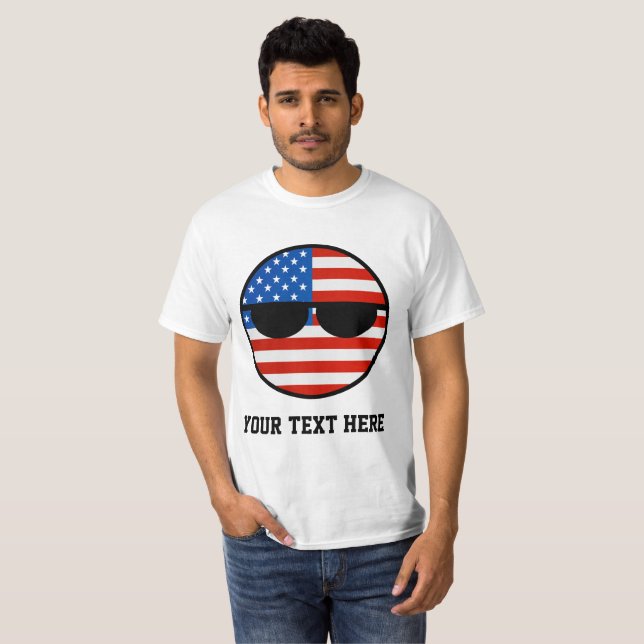 Funny Trending Geeky USA Countryball T-Shirt (Front Full)