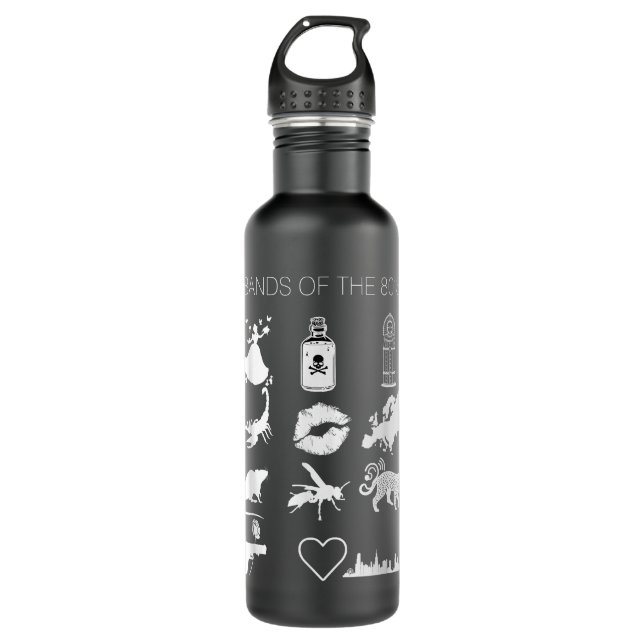 Funny Trendy Bands of the 80's Hair Bands Rock Ban 710 Ml Water Bottle (Front)