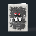 Funny Trendy Christmas Santa cat couple chalkboard Holiday Card<br><div class="desc">Trendy cute Christmas Santa cat couple chalkboard  design. Sophisticated and artistic colour composition. A modern,  unique graphic art work made for you. You can customise this product by adding your own name nickname or monogram,  or change text.Perfect gifts for unique designs lovers,  a gift for every occasion.</div>