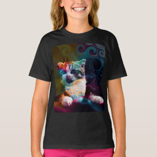 FUNNY TRENDY COLORFUL CAT ART T-Shirt