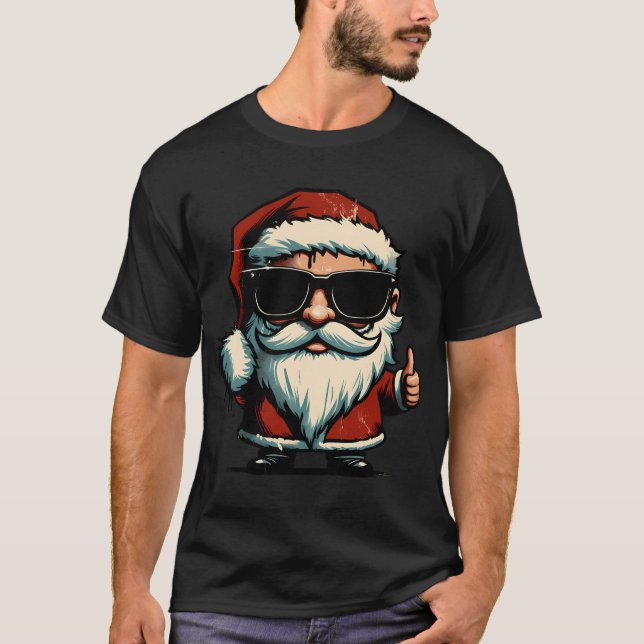 Funny Trendy Santa Claus Retro T-Shirt (Front)