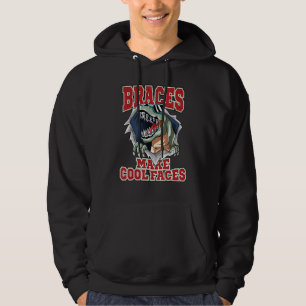 Funny Trex Dental Braces Cool Dinosour Smile Hoodie