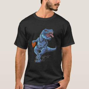 Funny Trex Dinosaur Playing Basketball Player Love T-Shirt