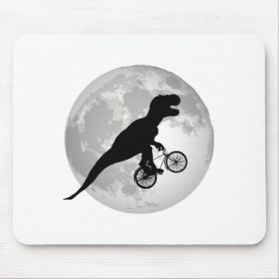 Funny Trex Flying Moon Design Mouse Mat