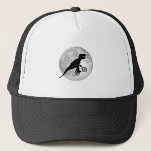 Funny Trex Flying Moon Design Trucker Hat