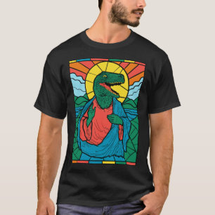 Funny TRex Stained Glass Dinosaur Tyrannosaurus Re T-Shirt