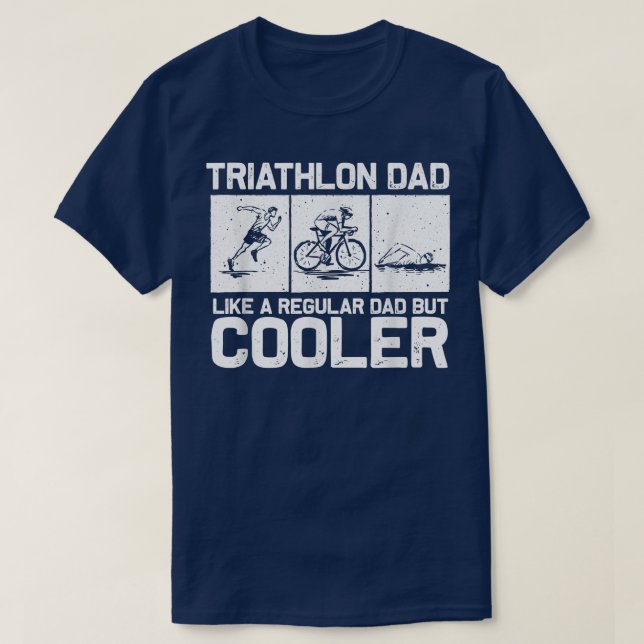 Funny Triathlon Design For Men Dad Swim Bike Run T T-Shirt (Design Front)
