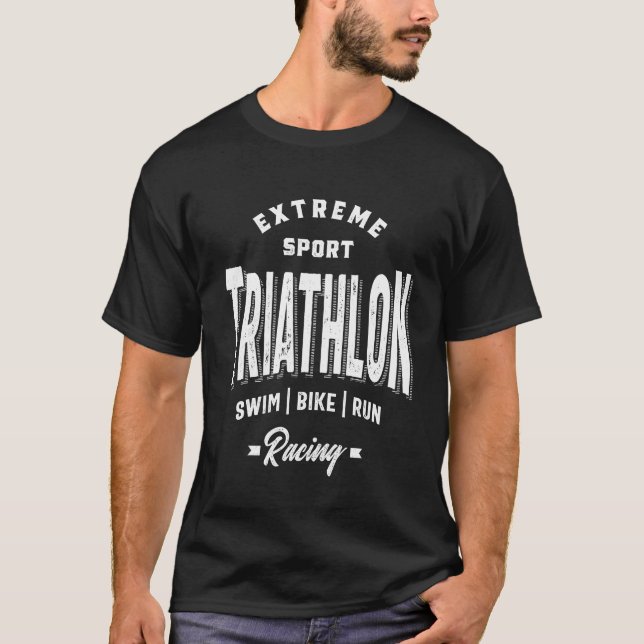 Funny Triathlon Graphic T-shirt for Training and R (Front)