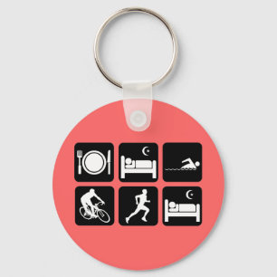 Funny triathlon key ring
