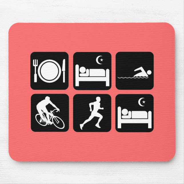 Funny triathlon mouse mat (Front)