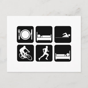 Funny triathlon postcard