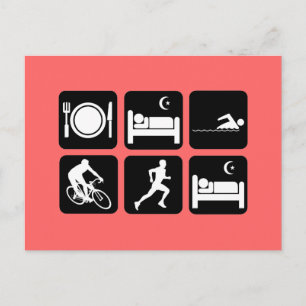 Funny triathlon postcard