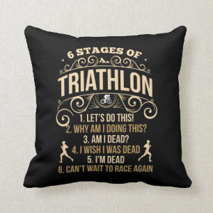 Funny Triathlon Quote Crazy Triathlete Sportsman Cushion