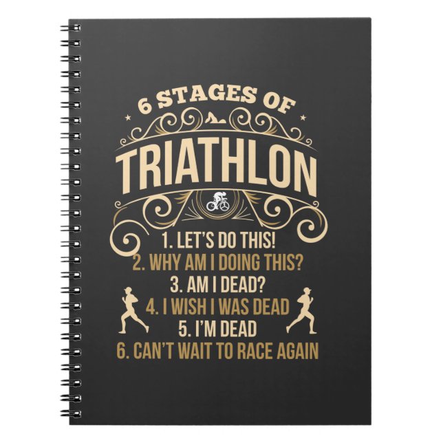 Funny Triathlon Quote Crazy Triathlete Sportsman Notebook (Front)